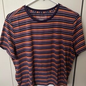 Outdoor Voices Striped Short Sleeve Tee - Purple and Orange